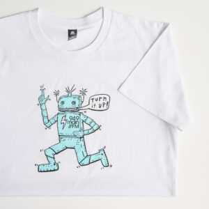 MainFM dancing robot tee - white